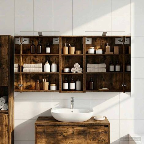 Juego de Muebles de Baño con estante 3 pcs 130 x 14,5 x 70 cm