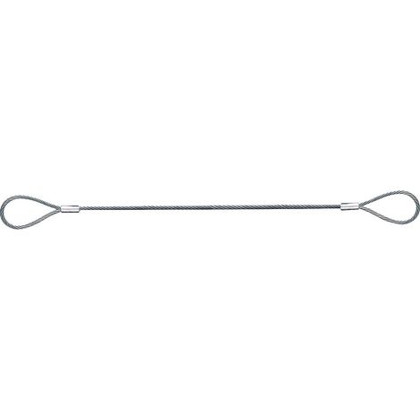 Câble d'élingue avec 2 boucles Ø: 12 mm, capacité charge 1,5t 4m