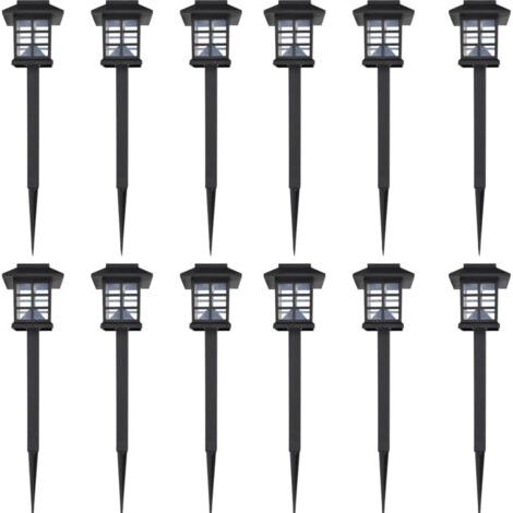Ensemble 12 lampes - Solaires LED, piquets - Crépusculaire (1/5)