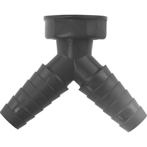 CORNAT Rezyklat Schlauchanschluss 2-fach - 45° Abzweig - 1 Zoll IG - Ø 21 mm - 23 mm - Hergestellt aus recycelten Kunststoffen, Doppel-Maschinenanschluss, TEC356401R (1/2)