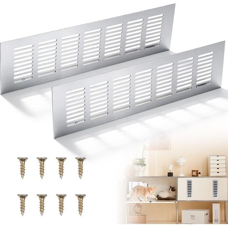 1 Paire Grilles d'Aération Rectangulaires 300 mm x 80 mm (1/5)
