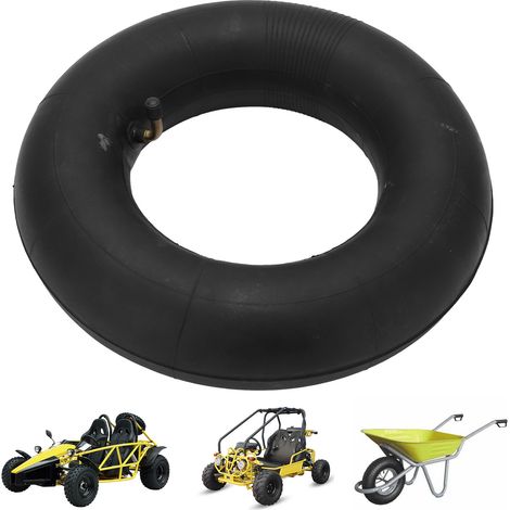 Chambre à air pour brouette, 4.10/3.50-6, pneu de rechange pour roue pneumatique avec forte capacité de charge, tige de valve incurvée, chambre à air pour brouette, tondeuse, chariot à main (1/5)