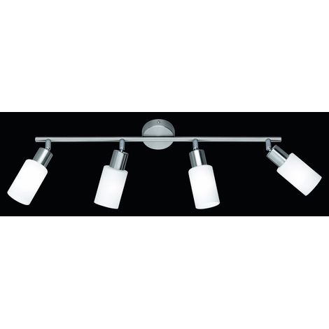 Plafón Níquel 4 Focos Foco Orientable Pantalla Cristal Mars Trio Lighting (1/2)