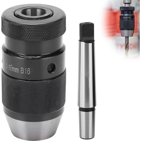 Mandrin Perceuse de Tour sans Clé 1-16mm à Serrage Automatique MT2 - B16 Arbre, pour Mandrins de Tour Serrer l'outil, Mandrin de Perçage, Mandrin pour Tour MK2 (1/5)