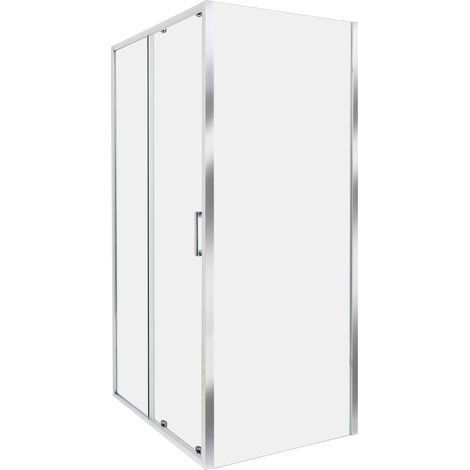 Shower Enclosure YORO 800 x 1000 x 1850 mm Silver