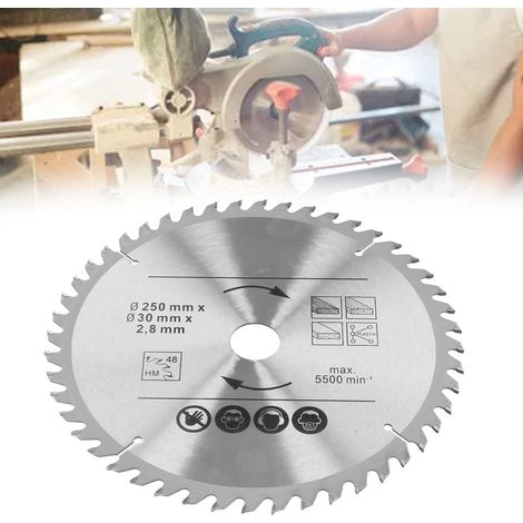 250-mm-Hartmetall-Kreissägeblatt, 250X48TX30-Holzsägeblatt (1/5)