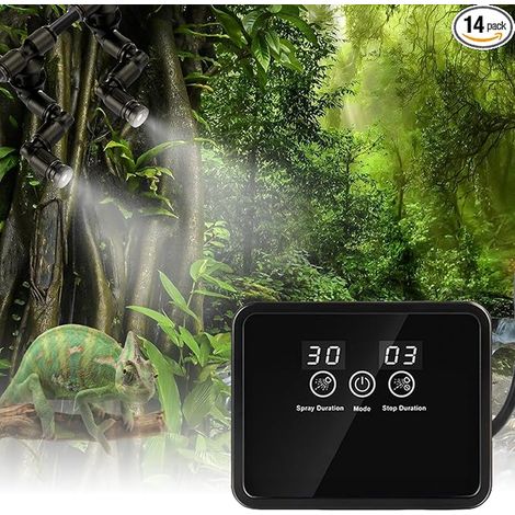Système Brumisation Humidificateur, Système De Brumisation Terrarium, Humidificateur Reptiles et Amphibiens avec Minuterie Plantes et Fleurs (1/2)