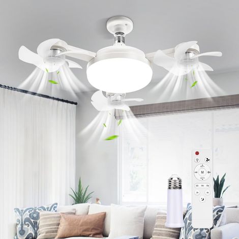 Ventilateur Plafond avec Lumière et Télécommande, Nouveau Ventilateur Plafonnier LED Drone 50W, 3 Vitesses, Éclairage Réglable 3 Couleurs, pour Balcon, Chambre, Salon, Couloir (3 têtes) (1/5)