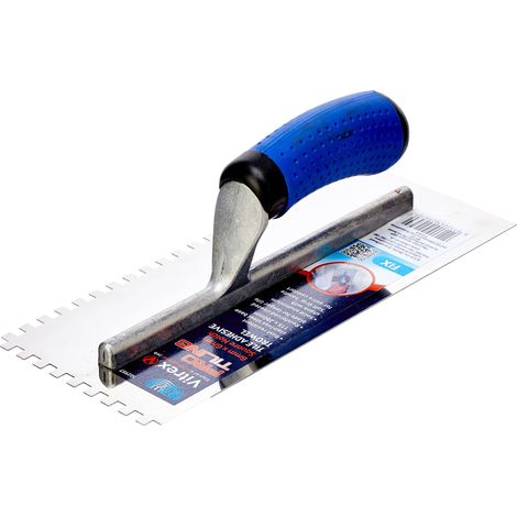 Vitrex Professional Stainless Steel Adhesive Trowel with 6mm Square Notches – 11-inch by 4.5-inch Notched Trowel for Tile and Flooring Installation