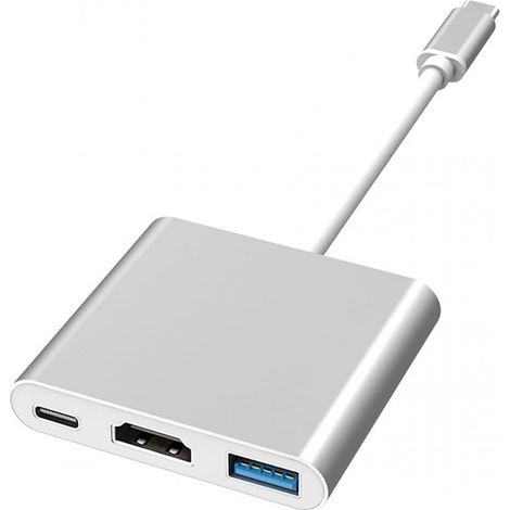 Adaptateur Multiport USB C avec sortie HDMI 4K, USB 3.0 et port de charge USB C - Compatible avec MacBook Pro, pour Google Chromebook pour HP pour Samsung S9+, convertisseur numérique portable (1/5)