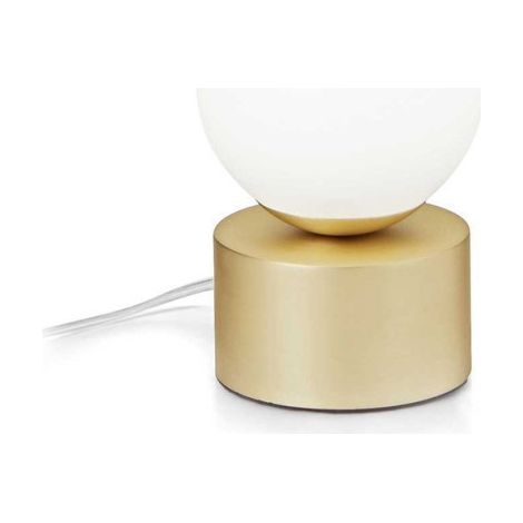 Lampe De Chevet Perle En Verre Blanc Depoli Et Laiton Satiné (1/4)