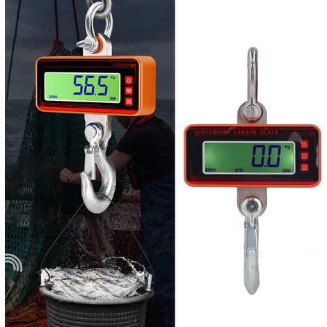 Balance pour grue étanche 1000 kg/2000 lb, balance à crochet, balance électronique, balance de pont roulant, balance pour grue sans fil, OCS-P3 Orange, norme européenne 100-240 V (1/5)