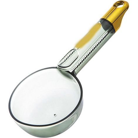 Cuillère doseuse à riz 180 ml, simple, avec long manche et clip, transparente, verte, idéale pour la cuisine.
