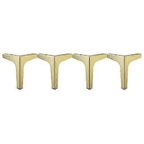 Pieds de table triangulaires, en bois, plaqués or pieds de meuble triangulaires, pieds de meubles en métal (4 pièces), 5 pouces. (1/5)