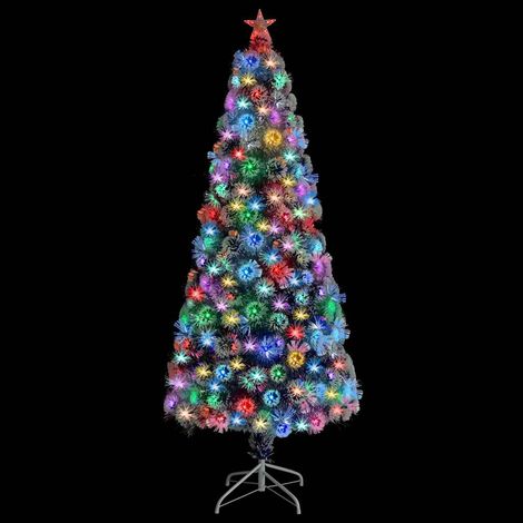Albero Natale Albero natalizio Albero festivo Preilluminato Bianco e Blu 180 cm in Fibra Ottica (1/5)