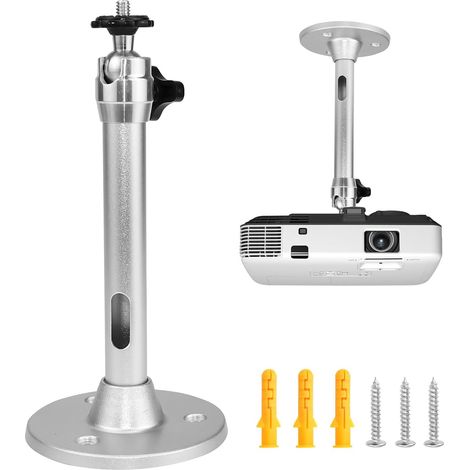 Support Projecteur - 1 Unité - Aluminium - Pivotant 360° - Universel - 180 mm (1/5)