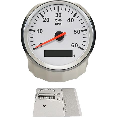 Tacómetro, rango de RPM ajustable, retroiluminación roja, 6K-WS (1/2)