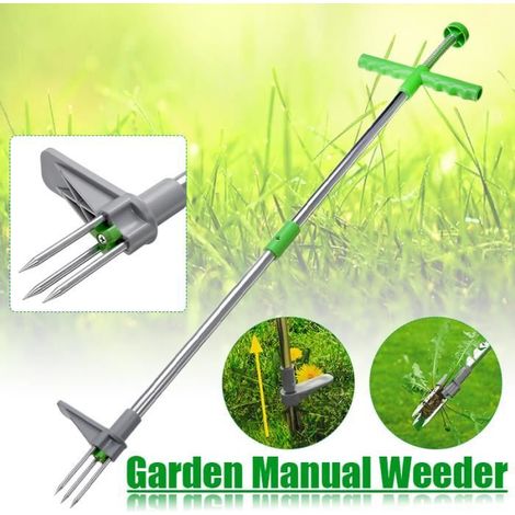 TEMPSA Désherbeur 100cm outils à main de jardin fourchue extracteur d'herbe manuel (1/4)