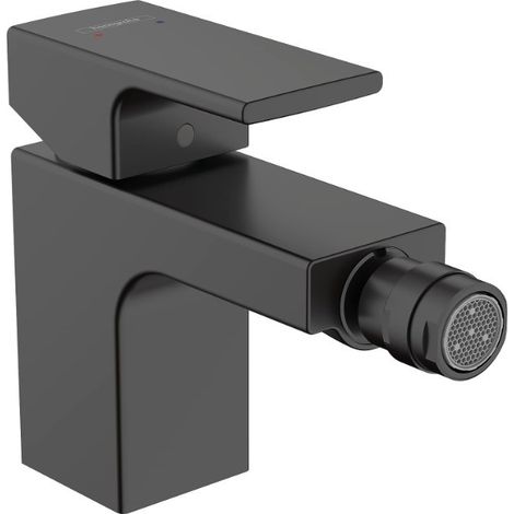 Einhebel-Bidetmischer mattschwarz mit Ablaufgarnitur - Hansgrohe Vernis Shape
