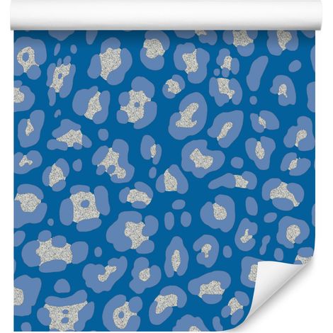 Papier peint imitation cuir bleu et violet, bleu et gris clair, 50 x 1000 cm (1/5)