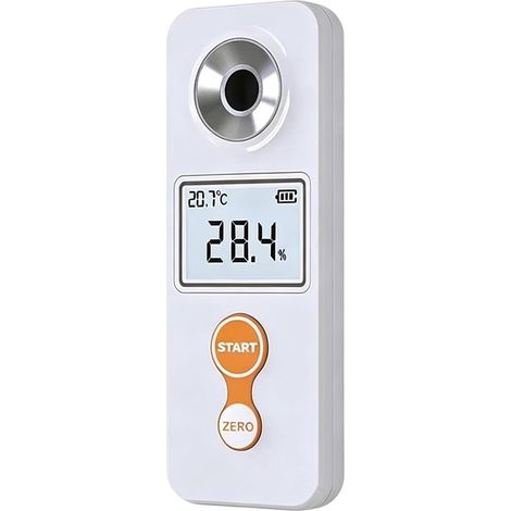Réfractomètre numérique avec écran rétroéclairé pour une mesure précise du sucre, alimenté par batterie, plages de 0 à 53%, testeur de sucre à affichage numérique pour fruits offrant une lecture (1/5)