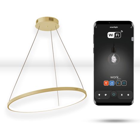 Lampada ad anello rotonda interna WiFi Tuya da 40 cm a LED dorata (1/5)