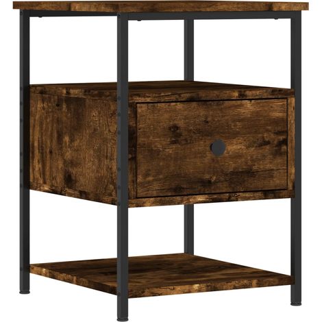 Comodino con cassetto 40 x 42 x 56 cm in legno ingegnerizzato marrone e ferro DEC033639