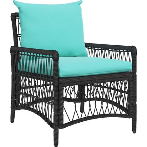 Chaise de jardin,Chaise d'extérieur Noir 60 x 70 x 78cm polyrotin CFW8810751 (1/5)