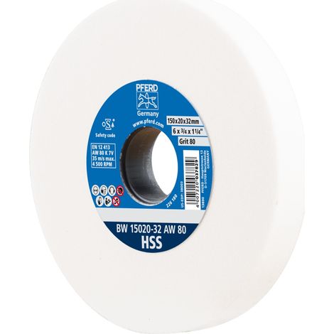 PFERD TOOLS Schleifbockscheibe Ø 150x20mm Bohrung-Ø 32 mm A80 zum Schärfen von HSS-Bohrern (1/10)