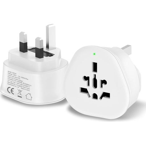 2X Adaptateur de Voyage pour Prise UK, convertisseur de Broches US/Canada/Europe/Allemagne/France/Suisse/Brésil/AU/Chine vers Royaume-Uni, convertisseur de Prise à Prise UK dans Le Monde Entier (1/5)