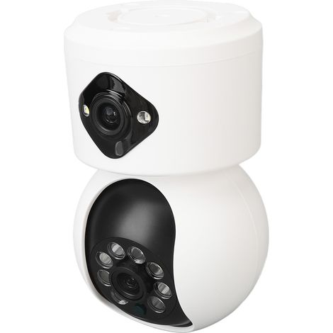 Caméra de sécurité intérieure intelligente à double objectif HD avec vision nocturne, interphone bidirectionnel et prise UE 100-240 V. (1/5)