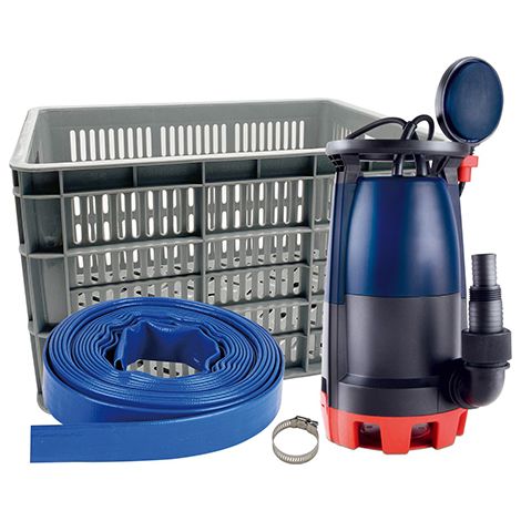 Spido – Station de relevage kit d'inondation 500W – Débit 12.5m3/h – Tuyau 10m diamètre 35mm – Pompe automatique avec flotteur