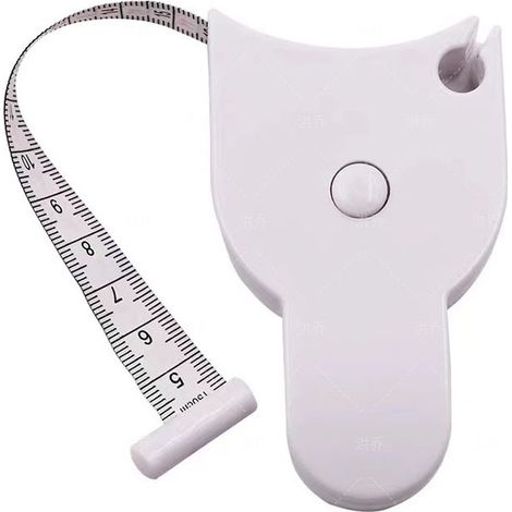 Cinta métrica corporal, paquete de 1,5 m (60 pulgadas), retráctil mediante botón, en centímetros y pulgadas, cinta de fibra de vidrio.