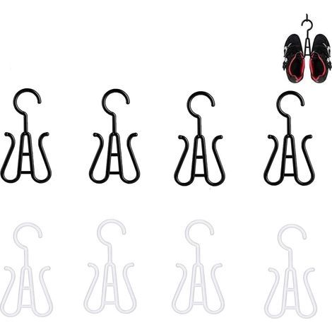 8 Suspendre Chaussures en Plastique Crochets Doubles, Présentoir en Plastique de Pantoufle, Présentoir de Pantoufles, Convient pour de Chaussures et Un Usage Domestique (Blanc, Noir) (1/5)