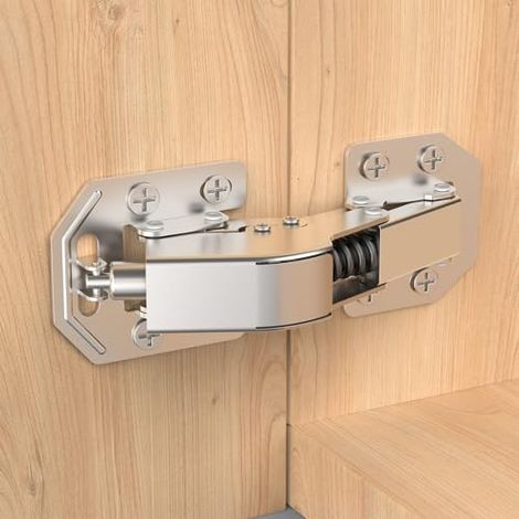 4 Stück 90° Softclose Scharniere für Schranktüren, Schrankscharnier, Kein Vorbohren Schranktür Küchenschrank, Kleiderschrank Scharnier, Einfache Installation, Möbelscharnier mit Dämpfer