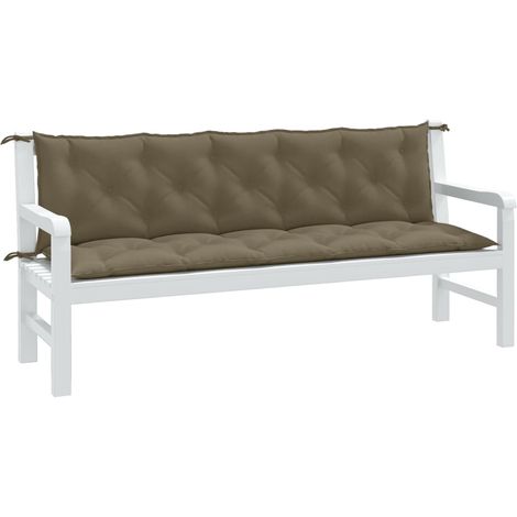 Gartenbank-Auflagen 2 Stk. Melange Taupe 180x50x7 cm Stoff