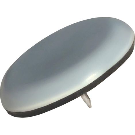 16 x Glisseurs PTFE avec clou / bleu-gris / Ø 40 mm / rond / patins en PTFE à clou (1/2)