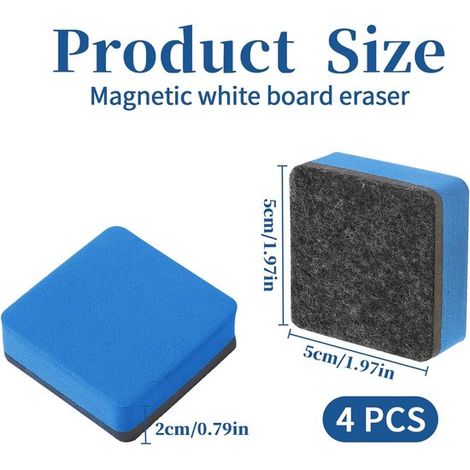 Confezione da 4 gomme per lavagna bianca - detergenti per lavagna bianca, piccole gomme per lavagna bianca - gomme colorate per pennarelli - per la classe, l'ufficio, per lavagne bianche, per insegnan (1/4)