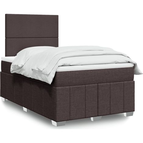 Boxspringbett mit Matratze Dunkelbraun 120x190 cm Stoff vidaXL