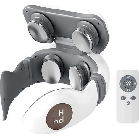 (Weißes) Nackenmassagegerät – ZERODIS – Elektrisches Modell – 5 Massageprogramme – Fernbedienung – Ergonomisch (1/4)