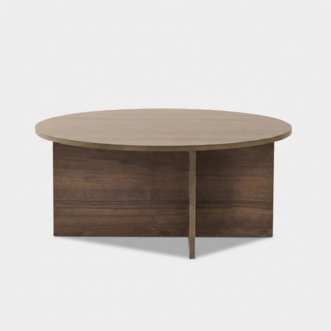 Runder Wohnzimmer-Beistelltisch aus Holz 90x90 Soleil - Walnuss