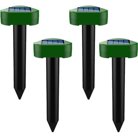 4-facher solarbetriebener Maulwurfsabwehrer, Schlangenabwehrer, Ultraschall-Maulwurfsabwehrer (1/5)