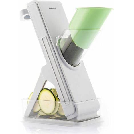 Mandolina Cortadora de Verduras Plegable 5 en 1 Slichen InnovaGoods. Esta mandolina cortadora de verduras plegable permite realizar fÃ¡cilmente y de f