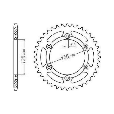 Couronne Acier TT Husqvarna-Suzuki - 520 - 43 Dents - Similaire JTR822 - Made in Germany