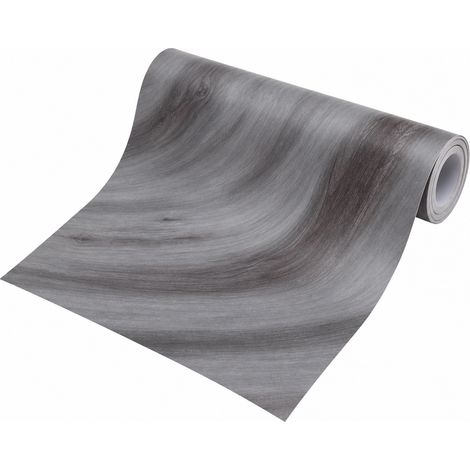 Revêtement de Sol Autoadhésif pour Salle de Bains Gris Bois 60 cm (1/5)