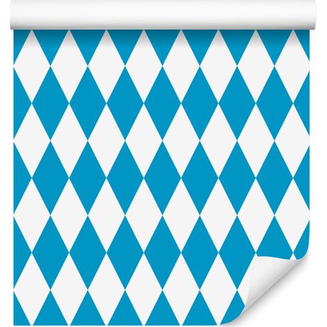 Carta da parati Arlecchino con diamanti, turchese e celadon, per soggiorno e camera da letto, 50x1000 cm. (1/5)