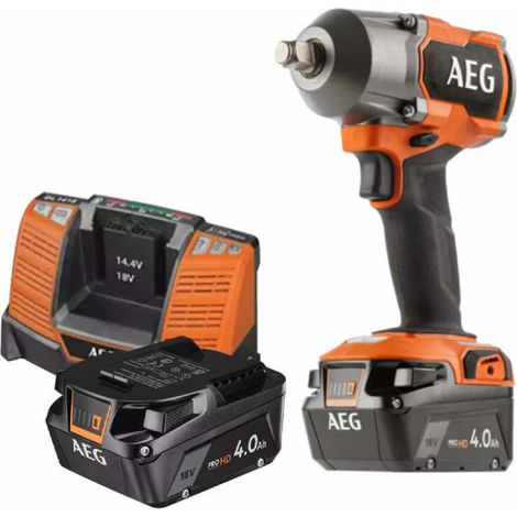 AEG – Boulonneuse à chocs 18V Brushless 700 Nm – 2 batteries 4.0Ah – Moteur Brushless pour applications intensives – LED d'éclairage - BSS18MTF12-402C (1/5)