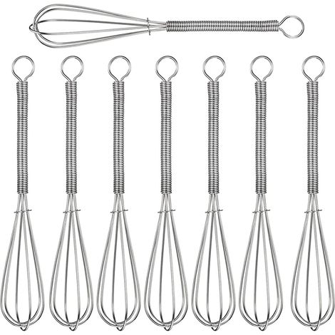 Professioneller Schneebesen aus Edelstahl, Küchenquirl, Schneebesen, Eierquirl, antihaftbeschichtet, manueller Rührbesen, rotierender Schneebesen zum Mischen, Kochen, Schlagen, Aufschäumen und Rühren 