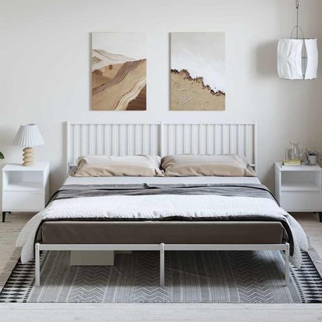 vidaXL Estructura cama sin colchón con cabecero metal blanco 183x213cm (1/5)