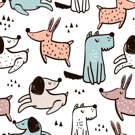 Tela decorativa para exteriores Oxford - Motivo: Perros dibujados I DR099 (1/5)